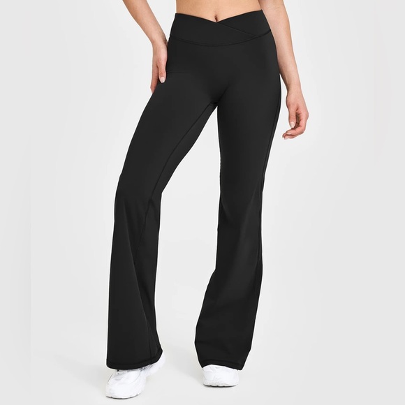 Oner Active Pants - Oner Active Unified Wrap Flare Bottoms in Black